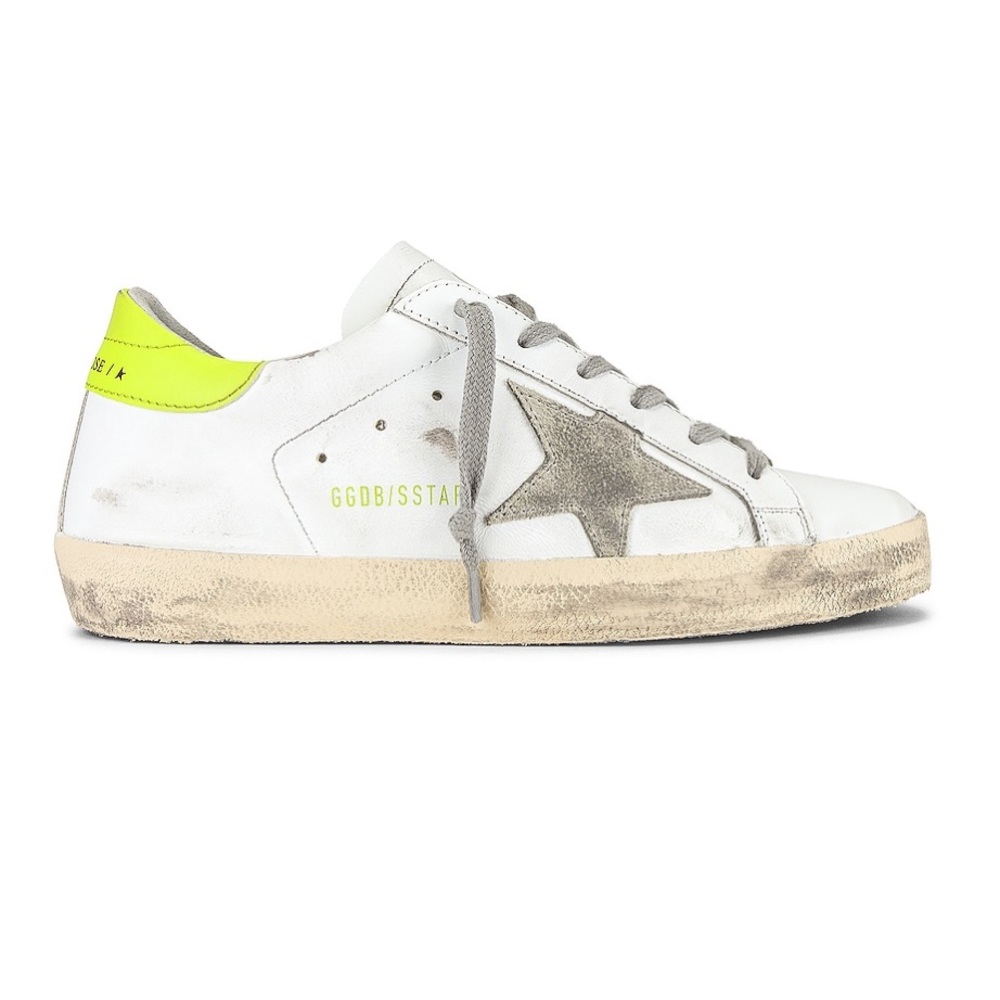 Golden Goose Superstar-Size 40(size 10) Barely worn-White, gray, and lime green!